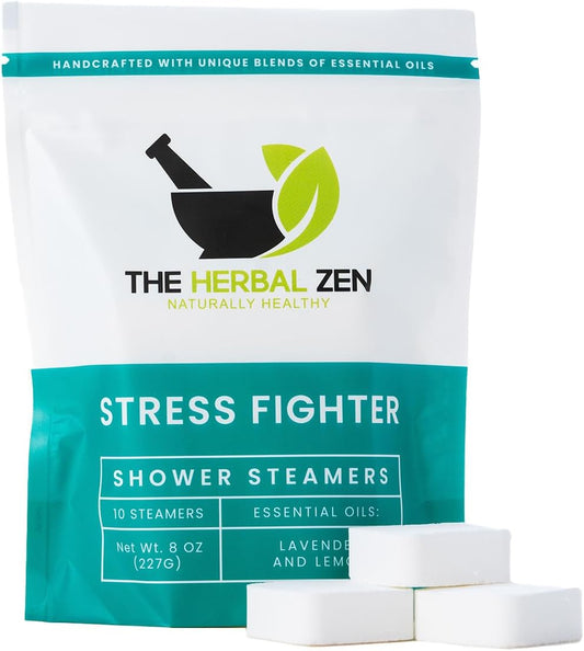 Stress Fighter Shower Steamers Aromatherapy with Essential Oils, Made in The USA Shower Bombs, Shower Bomb Aromatherapy, Relaxing Gifts for Women, Spa Day Gift, Mothers Day Gift