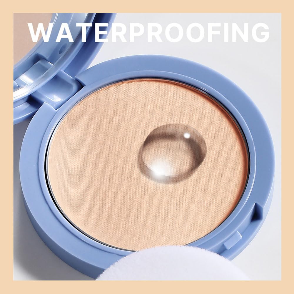 Kaely Oil Control Face Pressed Powder, Perfection Matte Compact Powder, Long Lasting Waterproof Finishing Powder Makeup, polvo compacto de maquillaje, Lightweight, Vegan, 130 True Beige