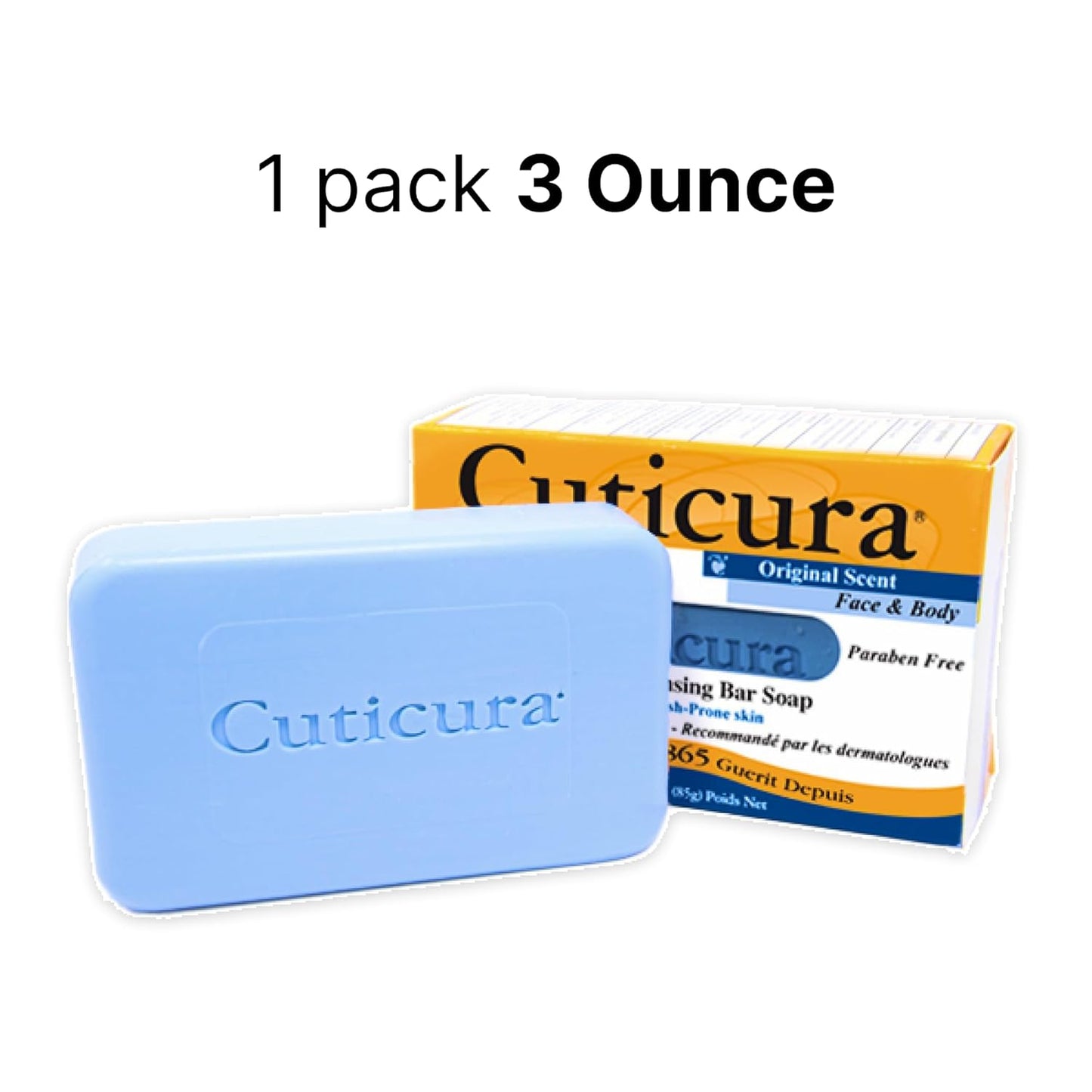 Cuticura Official Deep Cleansing Face and Body Soap - 3 oz (Pack of 1)