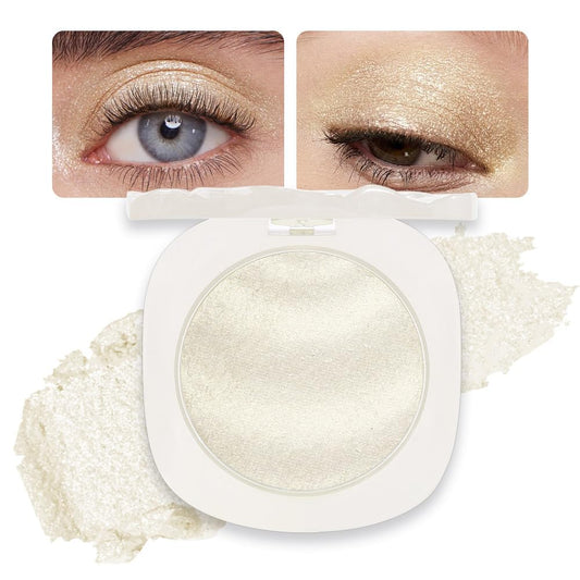 Champagne Rose Gold Shimmer Glitter Sparkling Monochrome Eyeshadow Palette,Metallic Single Eye Shadow for Older Women,Long Lasting Naturing-Looking Eye Makeup