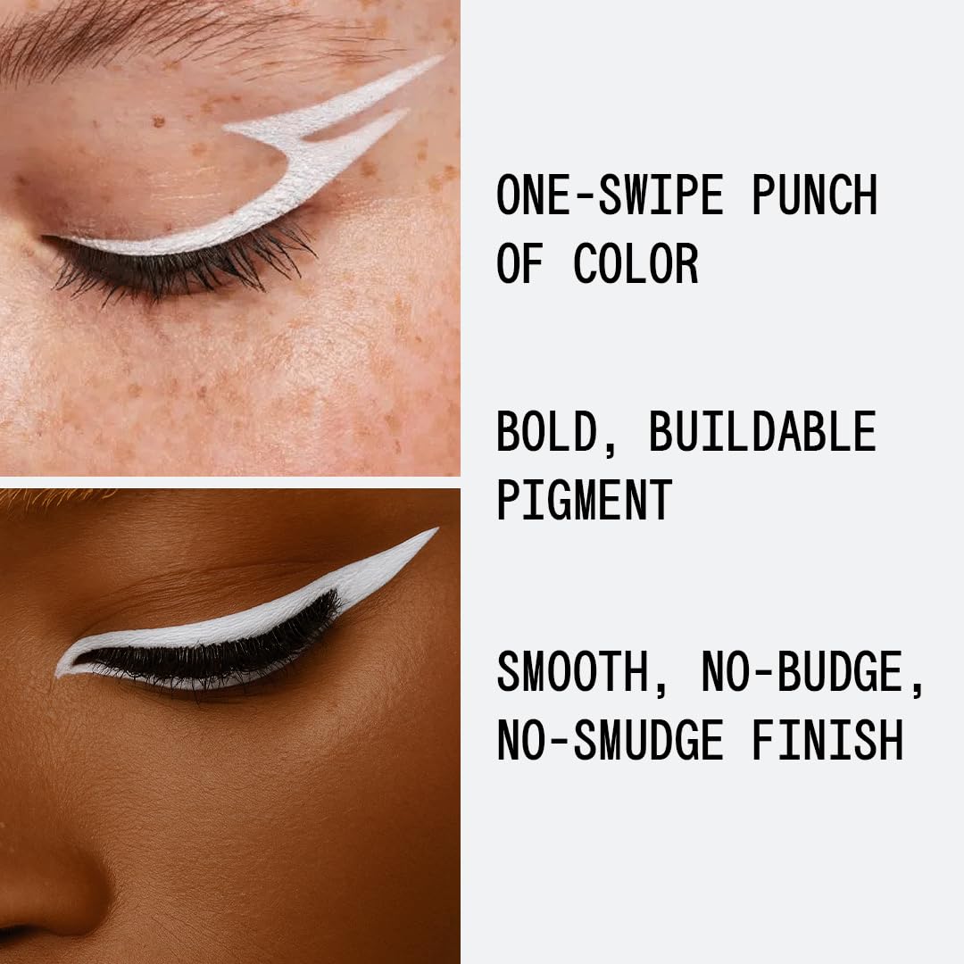 about-face Matte Fluid Eye Paint White Noise – High-Pigment Liquid Eyeshadow, Long-Lasting, No-Budge Matte Finish, Vegan & Cruelty-Free (White)