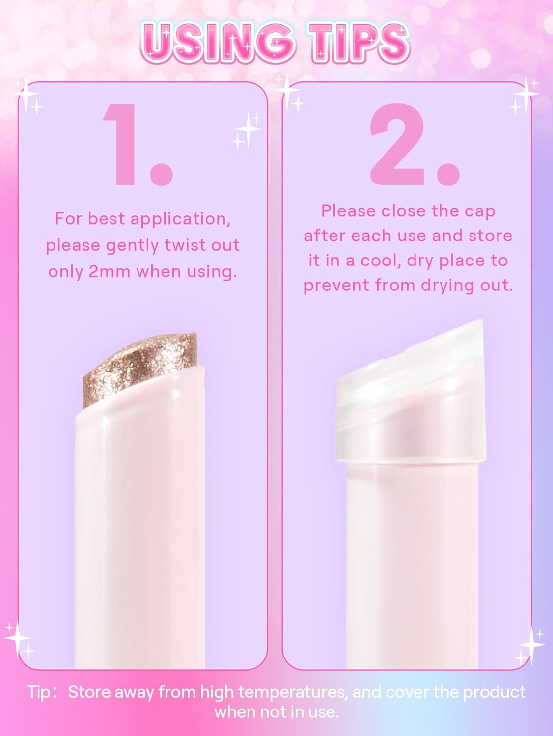 SHEGLAM Crystal Jelly Glaze Stick Eye Shadow Stick Eyeliner Brightener Pencil Crayon with Brush Easy to Blend Long Lasting Shimmer Eyeshadow-Golden Girl