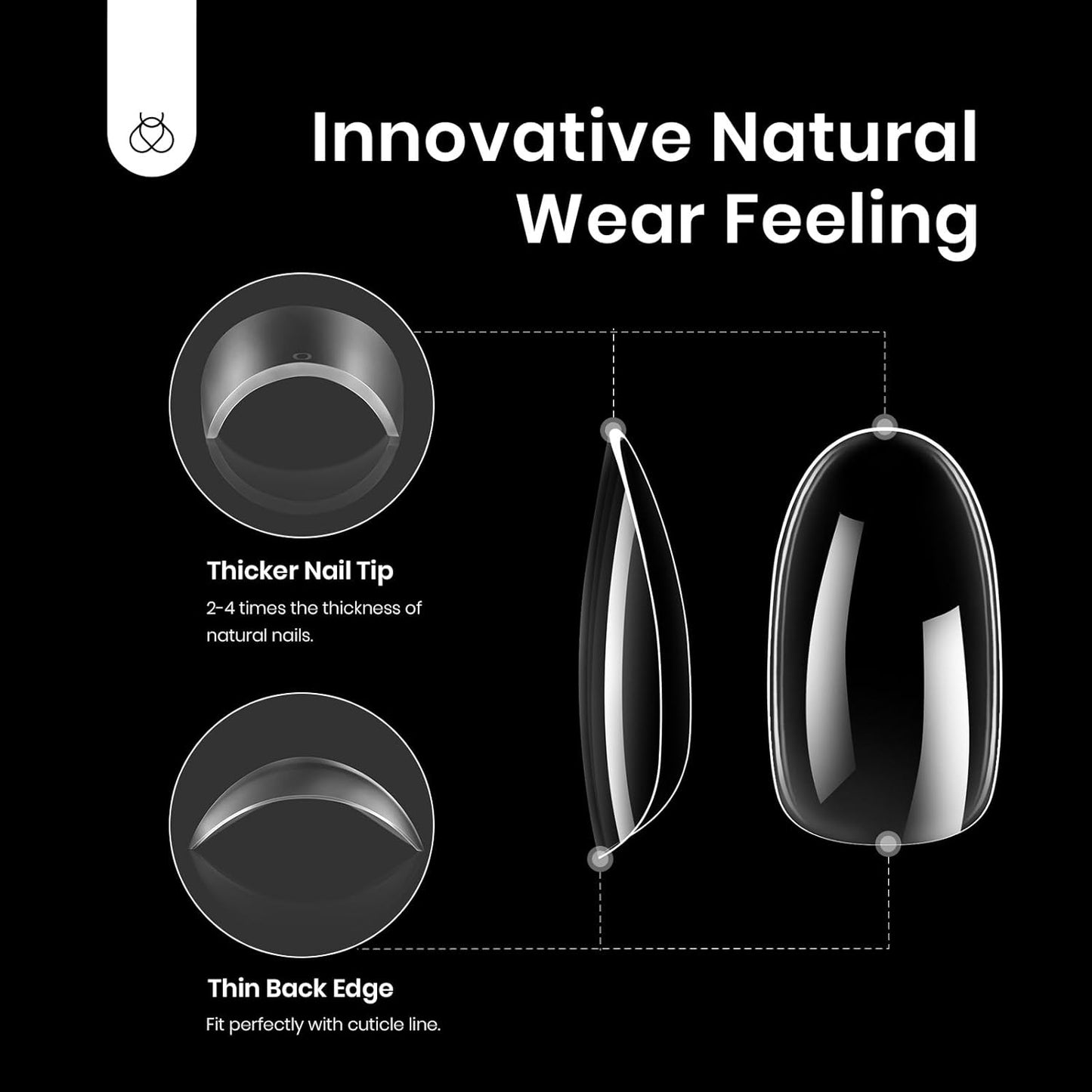 Beetles Gel Nail Tips 288Pcs Pre-Shaped Short Oval Fake Nails Gelly Tips Clear Press on Nail Tips Full Cover False Nails Gifts for Girls Women Gelly Tips Home DIY Nail Salon