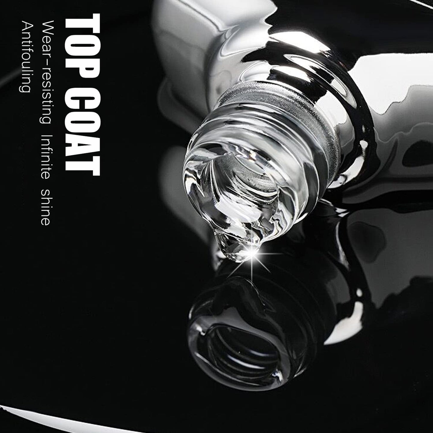 Vishine New Technology Protective Ultra Glossy 2Pcs of 16ml No Wipe Top Coat for Chip Free Long Lasting Soak Off Gel Nail Polish, 0.54 oz