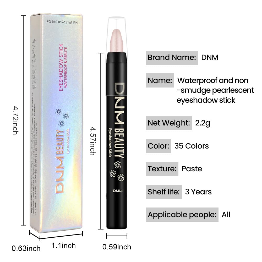evpct Champagne Shimmer Cream Eye Shadow Brightener Sticks Set for Eyes, Champagne Shimmery Matte Pencil Eye shadow Applicator Stick Pen Palette Makeup Waterproof sombras en crema para ojos 17#