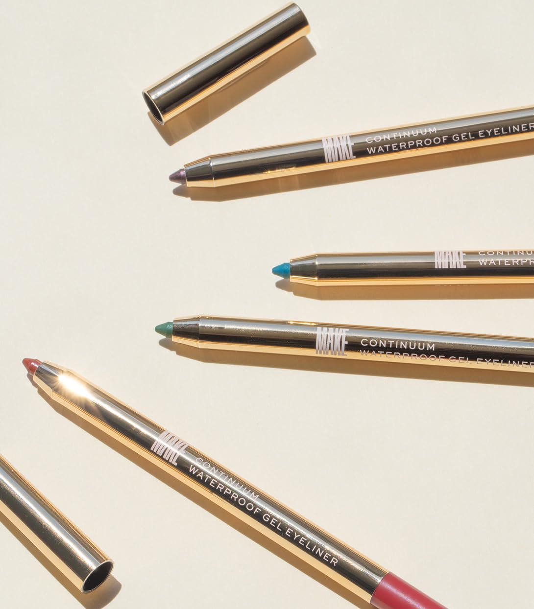 MAKE Beauty Continuum Waterproof Gel Eyeliner Pencil. Creamy, Pigmented Multi-Use, including Waterline with Built-in Sharpener and Blending Brush. Smudge-Proof Makeup. Shade - Deep Space, Navy