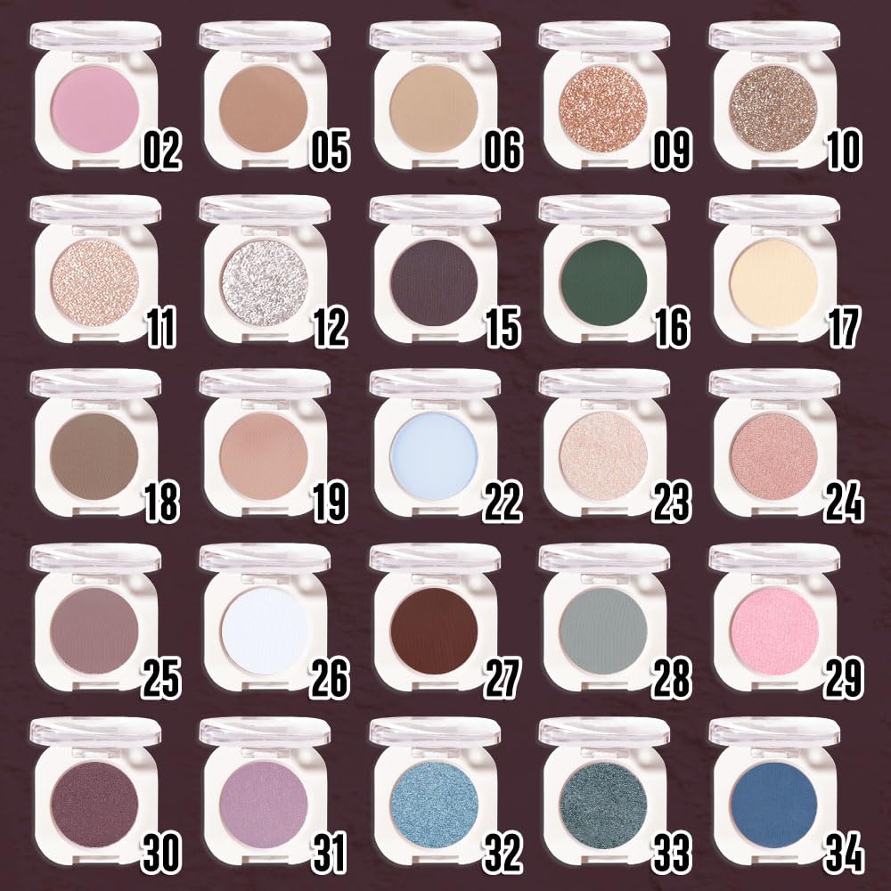 Dark Plum Taupe Single Matte Eyeshadow Makeup, Neutral Powde Eye Shadow for Older Women, Dark Violet Matte Singles Eyeshadow Palette Pigmented Waterproof, Girls Monochrome Vegan Eyeshadows Gift