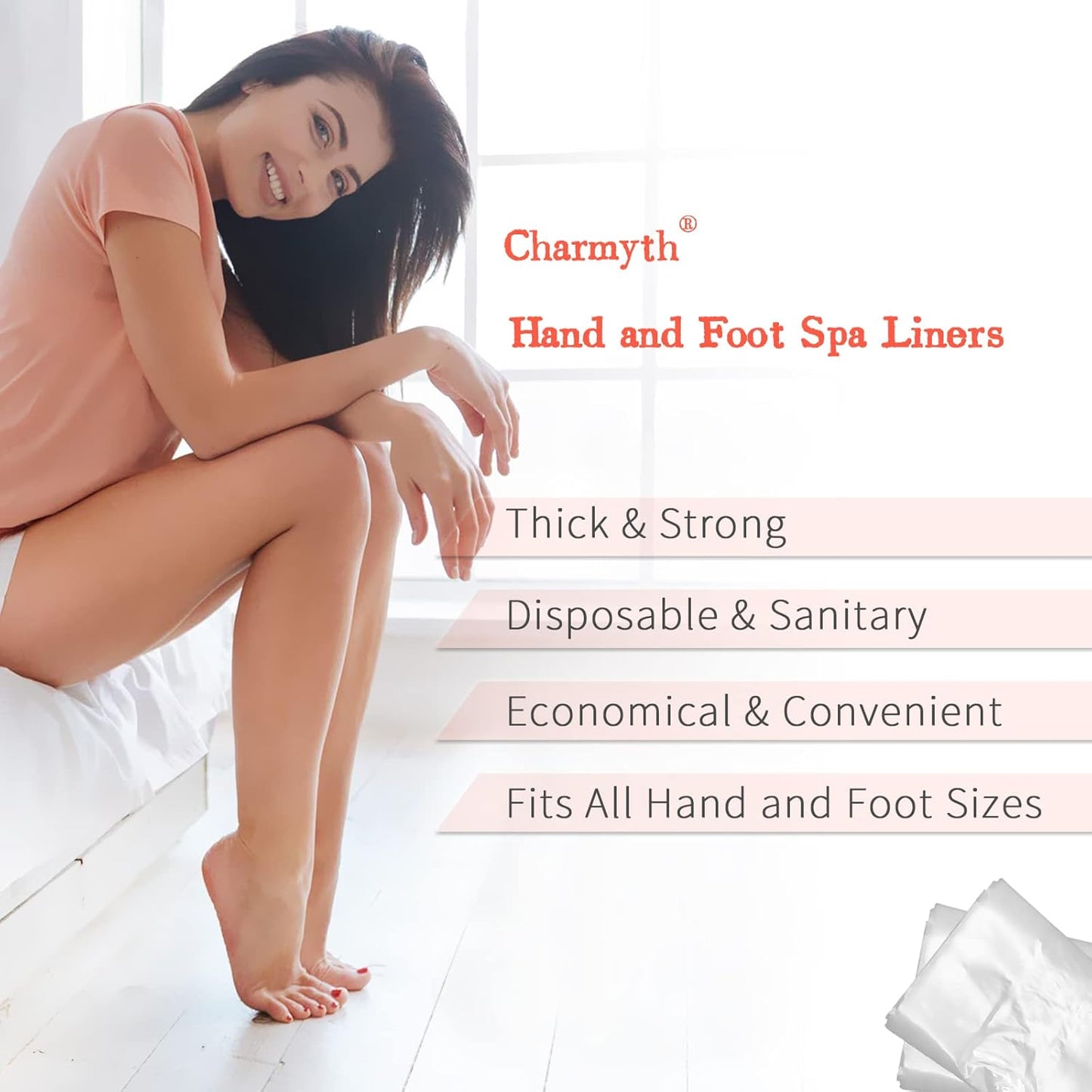 Liners Hand or Foot Disposable Thermal Heated Mitt Liners Paraffin Bath Treatments Bags Plastic Liner Socks and Gloves for Hot Wax Therapy (100)