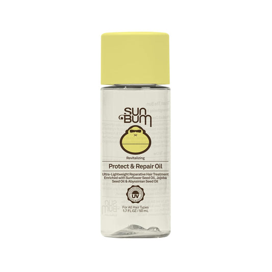 Sun Bum Revitalizing Protect and Repair Hair Oil - Light-weight Hair Care Treatment - Strengthen and Hydrates - UV Protection against Heat Damage and Sun Rays - Enriched with Jojoba Oil - 1.7 oz
