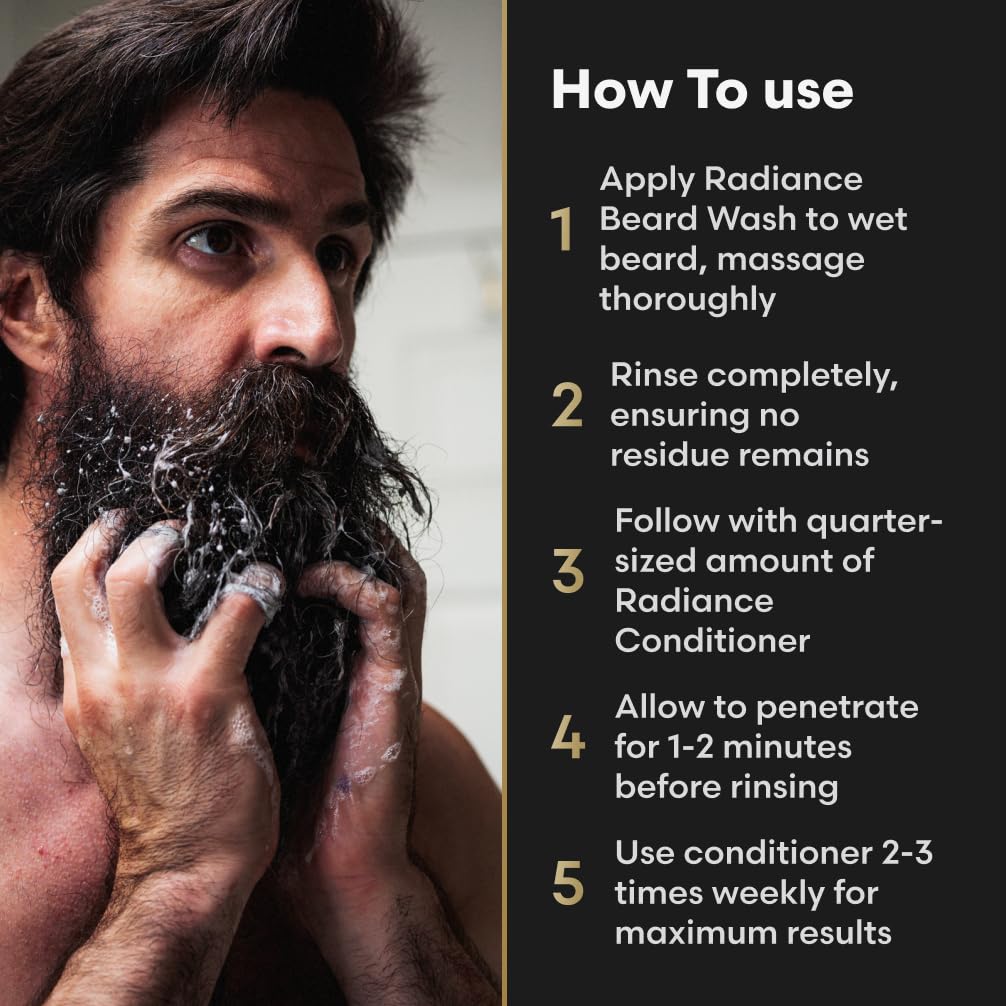 The Beard Struggle - Radiance Beard Wash & Conditioner Bundle for Men - Platinum Collection - Pack of 2, Surtr's Fury - Nourish, Cleanse, Softens, & Strengthens Beard