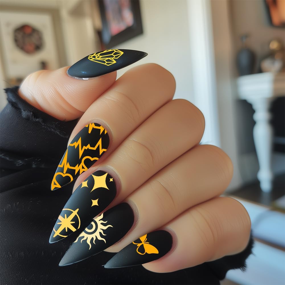 3Pcs Sun Moon Nail Stamping Plate Heart Nail Stamping Templates French Line Tip Art Stamp Sun Moon Plates Stainless Steel DIY Reusable Tools for Manicure Printing