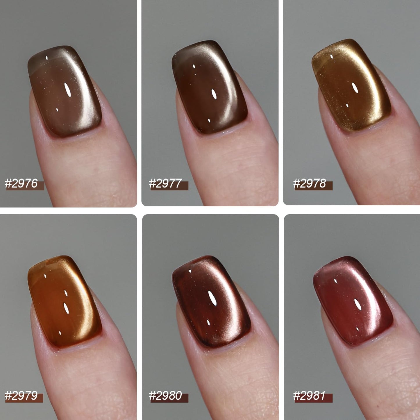 GAOY Jelly Brown Cat Eye Gel Nail Polish Set with Magnet for Glitter Holographic Cat Eye, Salon UV Gel Manicure and Nail Art DIY at Home, Sparkling Amber