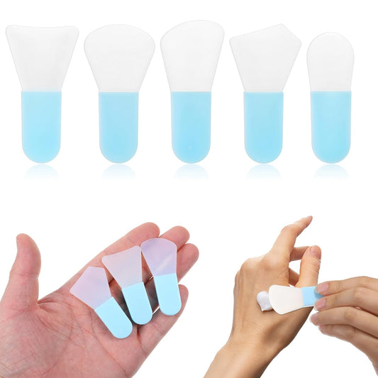 5 PCS Silicone Face Mask Applicator, Mini Makeup Spatula Portable Beauty Tools Set for Facial Mud, Cosmetic Mask, Facial Clay, Eye Cream, Body Lotion, Body Butter, Serum, Blue