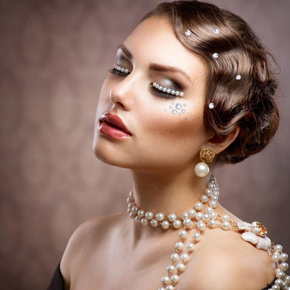 3000Pcs White Crystal Rhinestones,Glass Flatback Rhinestones Mini Gemstones for Nail Face Makeup Art Crafts Clothes Decoration -(SS6,2.0mm,White)