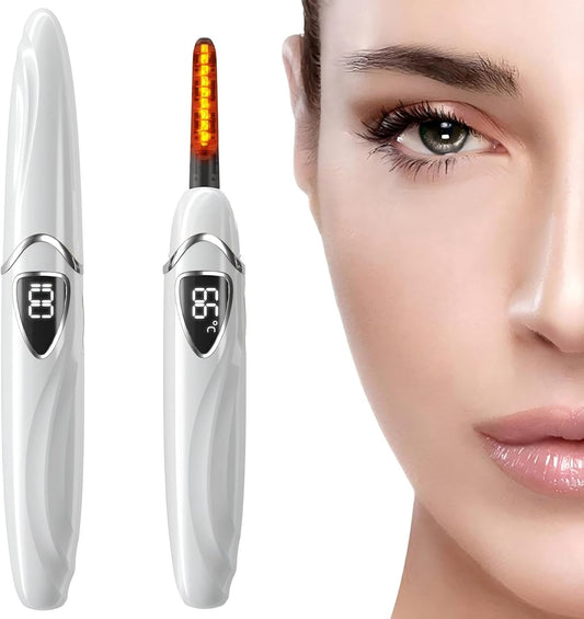 ZAPAL Heated Eyeash Curler, S600 Rechargeable Heated lash Curler, Intelligent Power Off Electric Eyelash Curler Heated Quickly 24 Hs Lasting Natural Makeup for Woman (Snow White/Silver, S600-148MM)