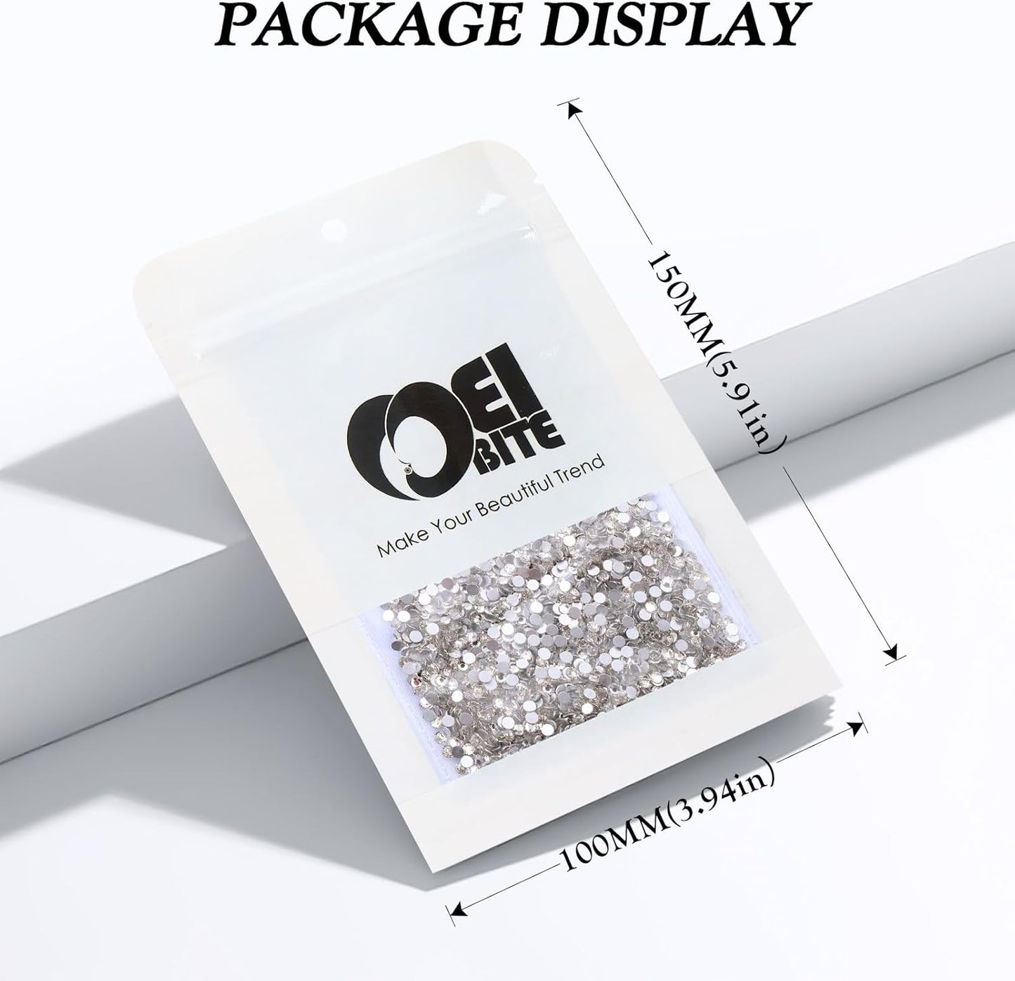 Crystal Clear Flatback Rhinestones, Glass Rhinestones for Nail Art and Craft, Glue Fix, Loose Crystal Gemstones(Crystal, SS6, 2880pcs, 1.9-2.0mm)