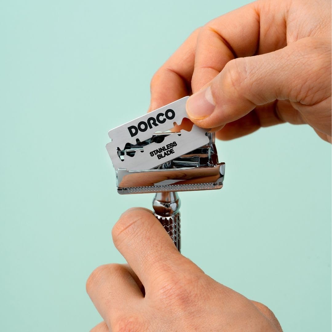 Dorco ST300 Platinum Extra Double Edge Razor Blades 1000 Count, Premium Stainless Steel Shaving Blades, Super Sharp for Smooth, Precise Shave