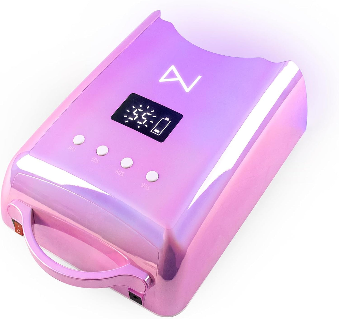 M - NEO Cordless & Rechargeable Nail Curing Lamp 78W with 4 LCD Time Display Timer, Auto Sensor, and Spacious Interior for All Hand Sizes and Nail Lengths (Unicorn Pink)