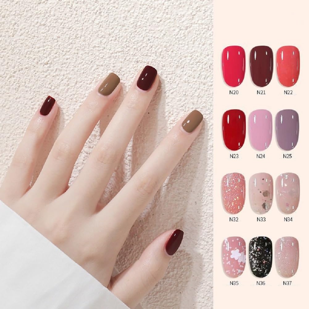 Nail Polish set - Nail Lacquer Quick Dry, Full Size, Vibrant, Colorful, Trendy, Glitter, Glossy, Metallic, Matte Nail Art Nail Shades (N34 Transparent crystal, 52g)