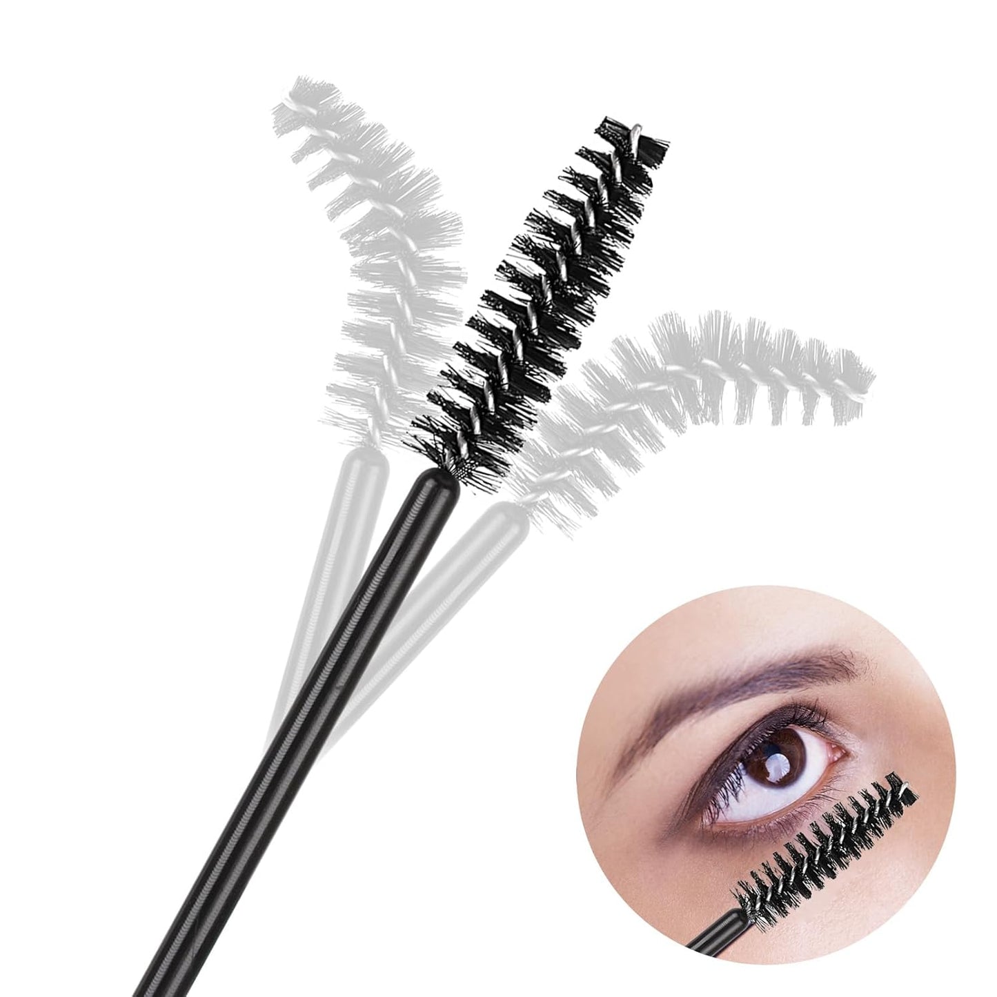 Tbestmax 800 Disposable Mascara Wands Eyelash Brush Spoolies for Eyebrow Eye Lash Extension, Makeup Brushes Applicators Kits - Black