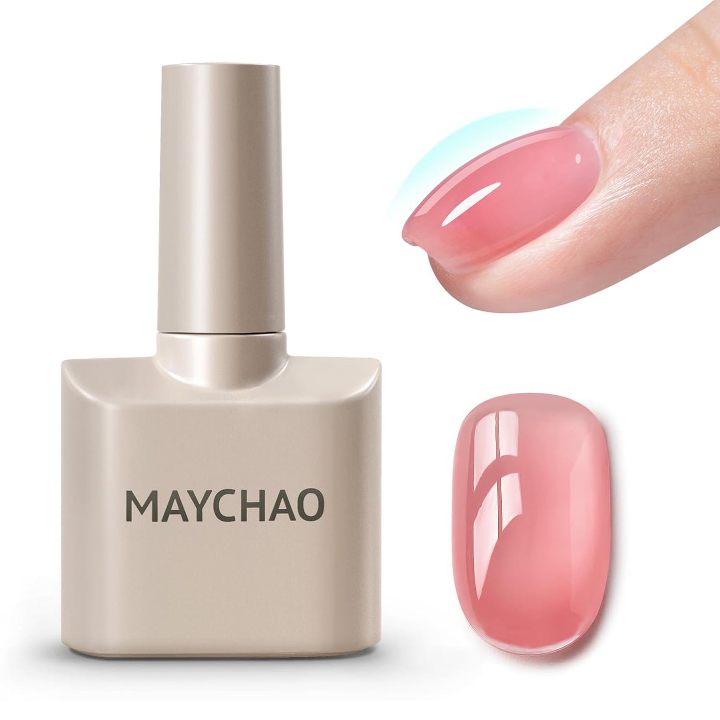 MAYCHAO Pink Builder Gel for Nails, 15ml Nail Strengthener in a Bottle, Nail Extension Hard Gel, Soak Off Long Lasting UV Light Cure