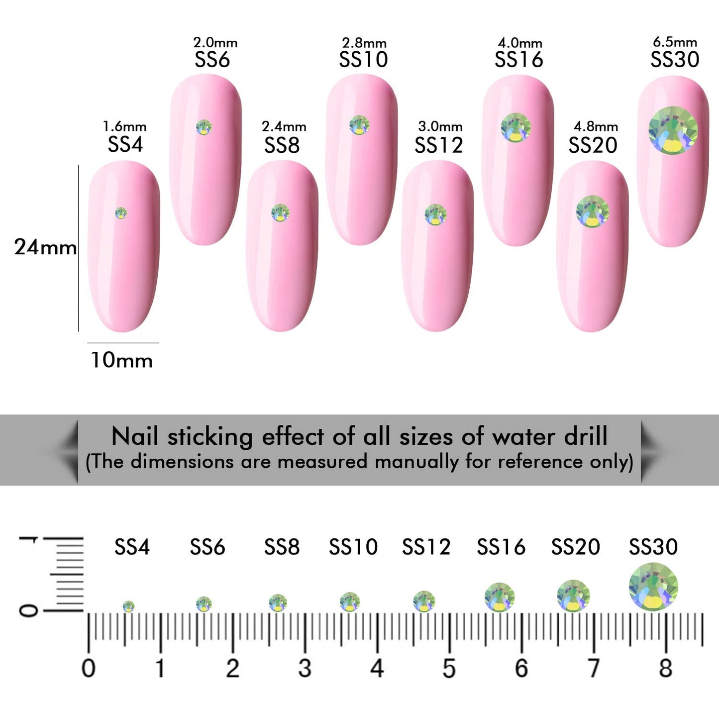 1440Pcs Light-green Ab Crystal Rhinestones,Glass Flatback Rhinestones Gemstones for Nail Face Makeup Art Crafts Clothes Decoration-(SS16,4.0mm,Light-green Ab)