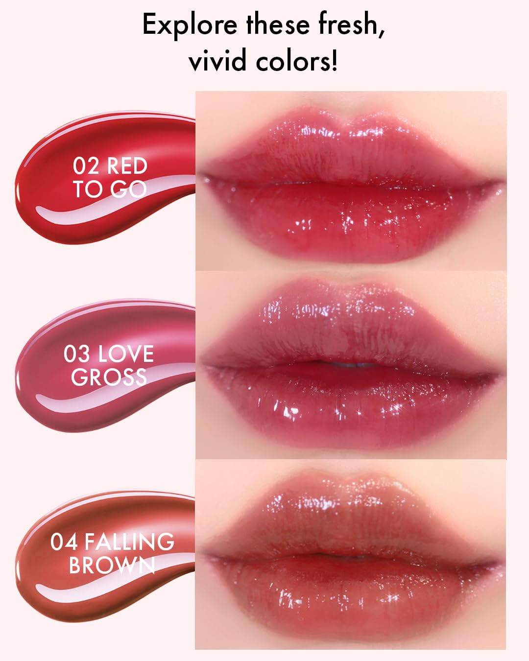 VIDIVICI Millennial Tint Glit - Transfer Proof Moisture Korean Lip Tint with Long-Lasting Color, Lightweight Water Jelly Texture, Hydrating & Smudge-Free Lip Stain, 0.13oz (02 RED TO GO)