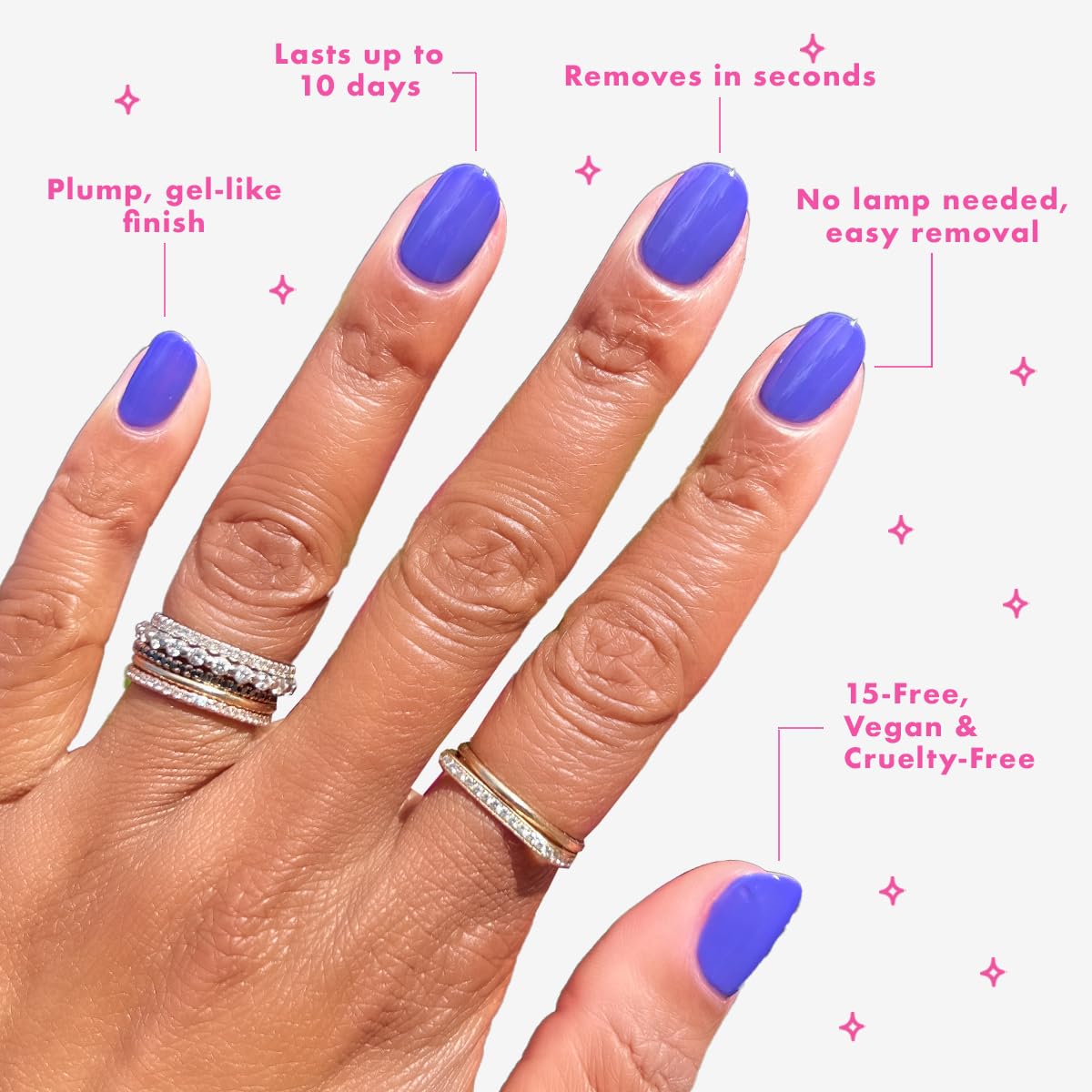 Olive & June Long Lasting Nail Polish | Plump Gel-Like Finish No Lamp Needed | Lasts up to 10 days | Salon-Quality at Home | 15-Free Vegan Cruelty-Free Chip-Resistant Shine | House of O&J Regal Purple