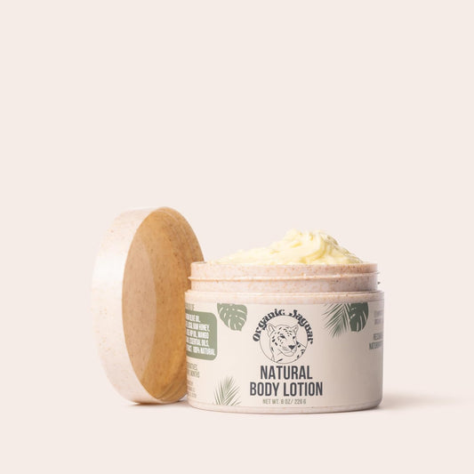 Natural Body Lotion, 8 oz, Moisturizer With Essential Oils, Vitamin E Oil, Beeswax, Extra Virgin Olive Oil, Raw Honey, Mango Butter, Sulfate & Paraben Free Body Care, Tropical Scent