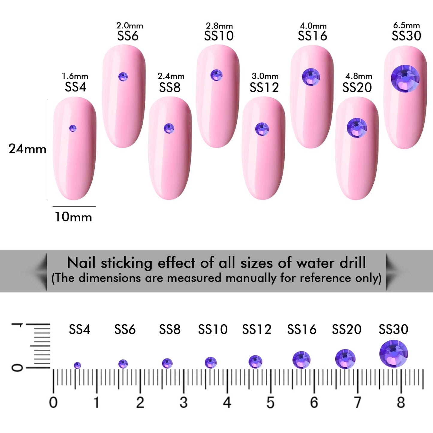 1440Pcs Purple Velvet Crystal Rhinestones,Glass Flatback Rhinestones Gemstones Small for Nail Face Makeup Art Crafts Clothes Decoration - (SS8,2.4mm,Purple Velvet)