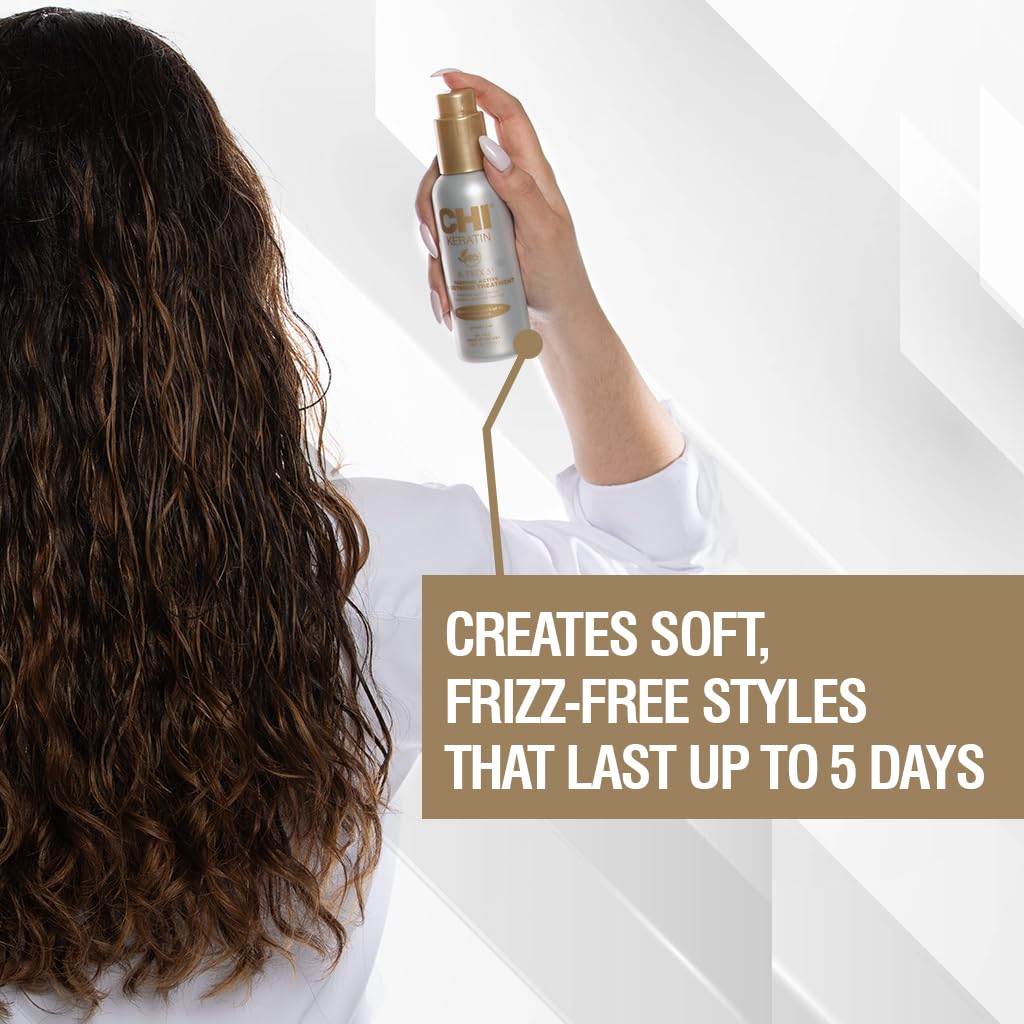 CHI Keratin K-Trix 5 Smoothing Treatment, Hair Serum For Creating Smooth, Frizz-Free Styles That Last, Sulfate, Paraben, & Cruelty-Free, 3.92 Oz