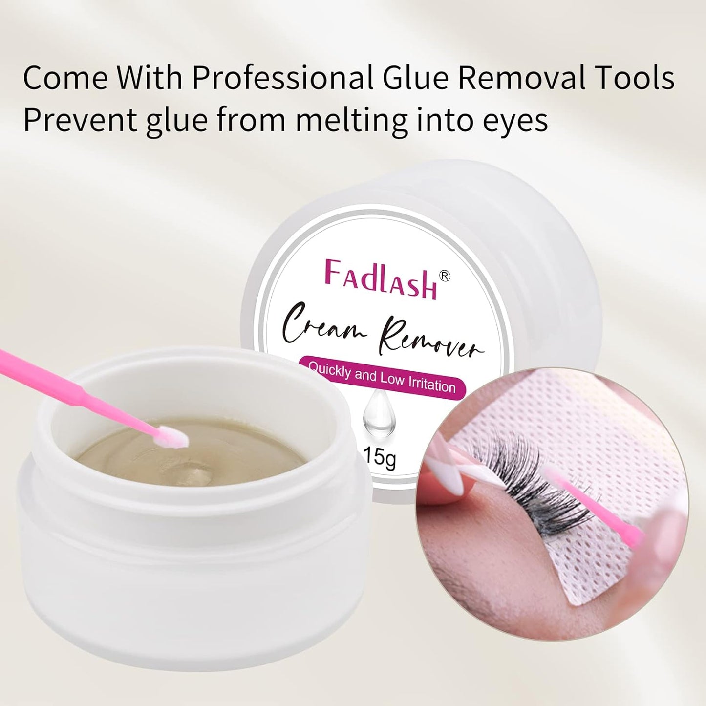 Lash Extension Remover 15g Cream Eyelash Extension Remover Quickly and Low Irritation Lash Remover for Lash Extensions Sensitive Skin Eyelash Glue Remover for Salon Lash Glue Remover (Tasteless)