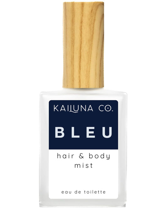 Bleu for Men Natural Hair & Body Mist Spray, Pure Essential and Fragrance Oils, Alcohol-Free, Handmade in California, 0.5Fl Oz