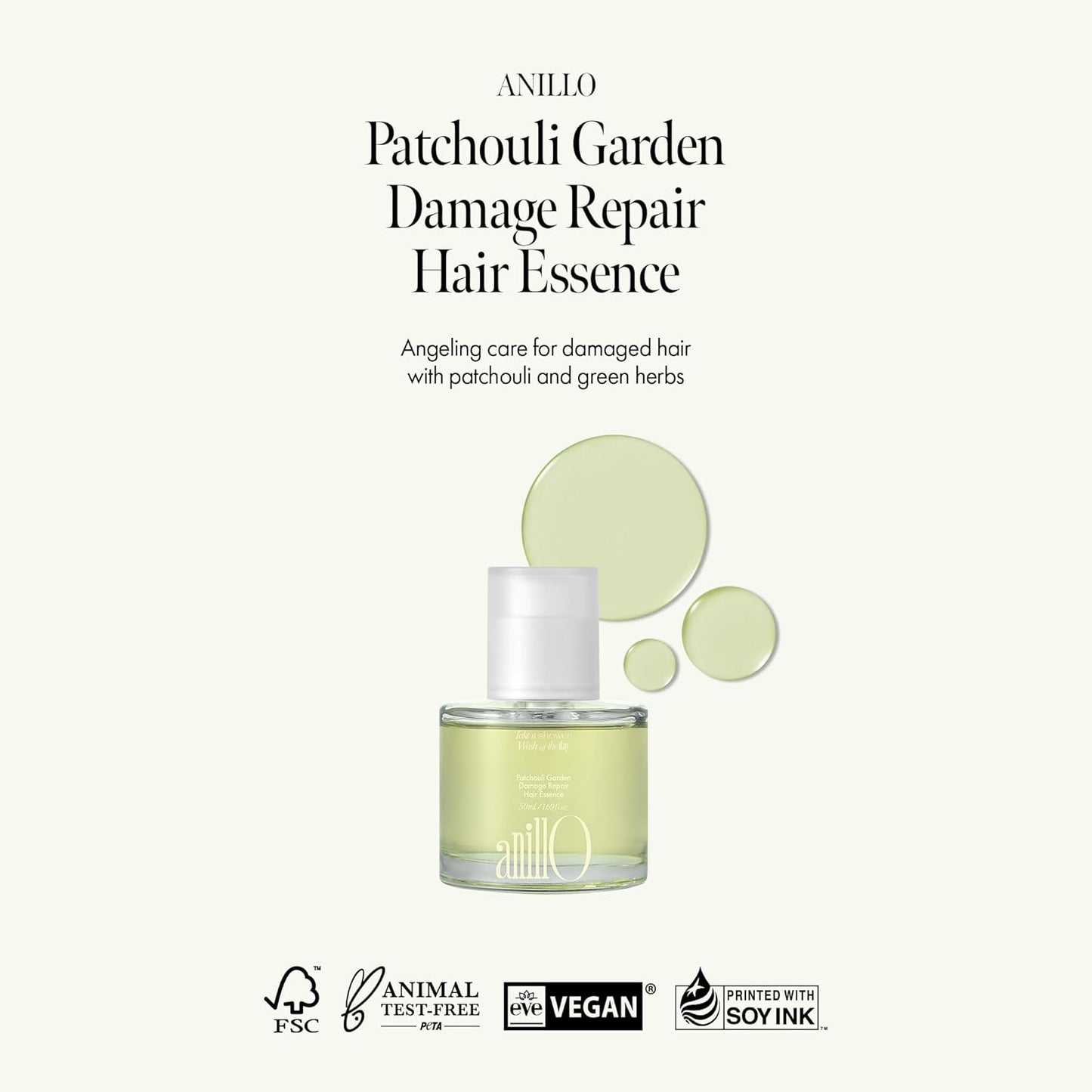 Patchouli Garden Damage Repair Hair Essence – Korean Hair Essence Oil for Damaged Hair w/Patchouli Leaf Water, Protein Complex & Amino Acids – Vegan Leave in Hair Serum (50ml / 1.69 fl. Oz)
