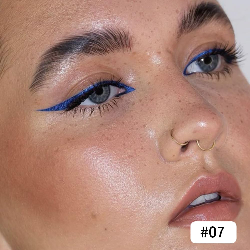 Kaely Gel Eyeliner Pencil for Women, Pearl Blue Eye Liner Waterproof Smudge Proof with Sharpener, Waterline Eye Makeup Liners, delineador de ojos contra el agua, Vegan & Cruelty-Free, 07