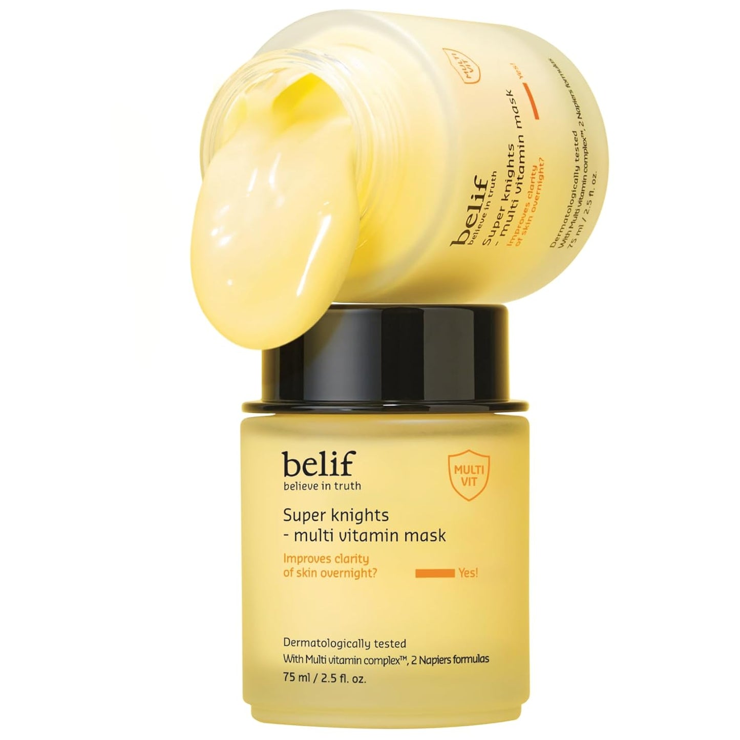 belif Vitamin C Overnight Butter Mask – Hydrating & Rejuvenating Sleeping Mask with Multi Vitamin Complex for Plumping Dull Skin & Refining Uneven Texture, Korean Skincare, 2.5 fl.oz