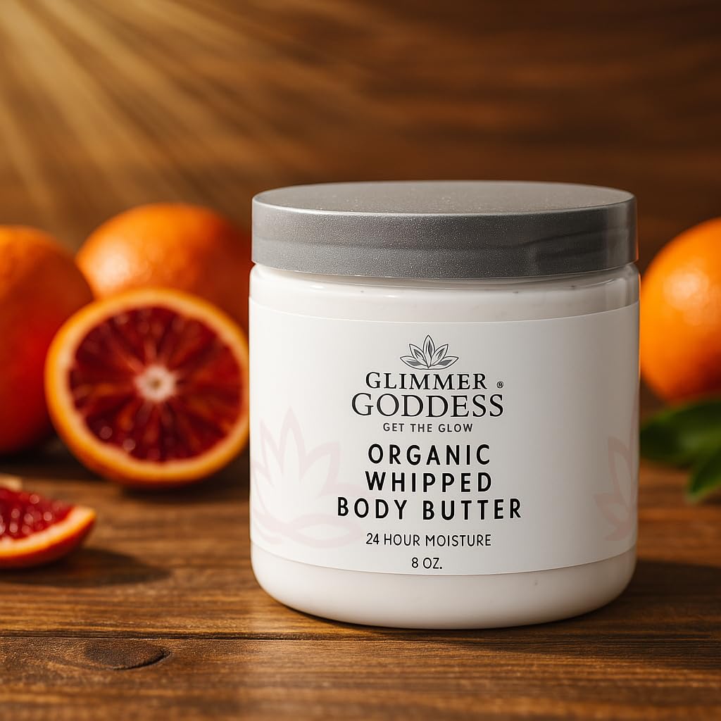 GLIMMER GODDESS Organic Whipped Body Butter (Blood Orange) 8 oz