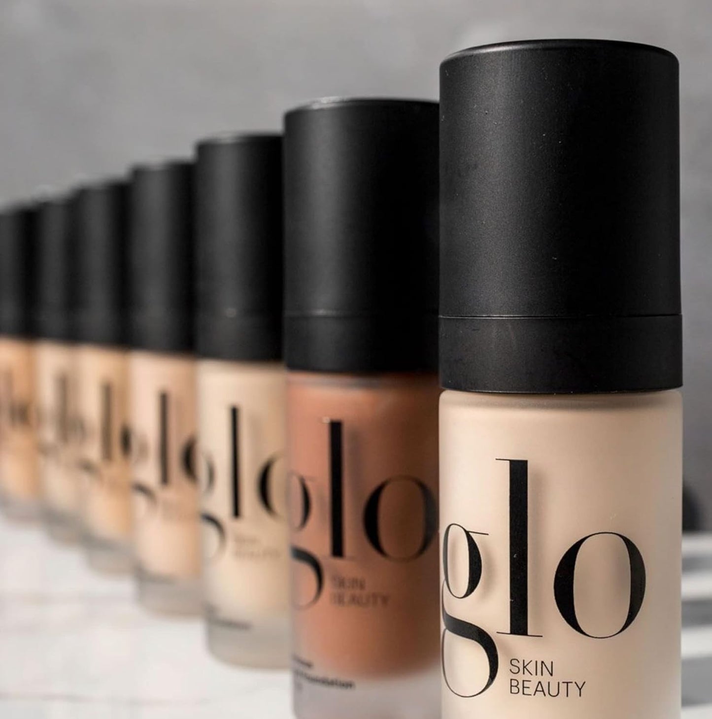 Glo Skin Beauty Luminous Liquid Mineral Foundation Makeup with SPF 18 (Caramel) - Improves Uneven Skin Tone, Smooths & Corrects Imperfections, Sheer to Medium Coverage, Dewy Finish