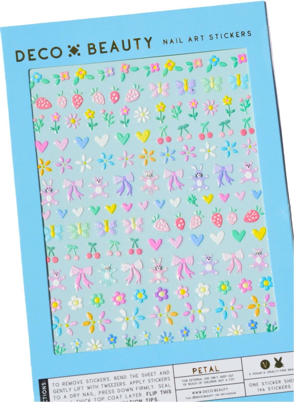 Petal Nail Stickers - Lightweight & Easy-to-Apply Nail Art with Cute & Trendy Designs - Durable & Long-Lasting Nail Stickers for Women, Ideal for DIY Manicures