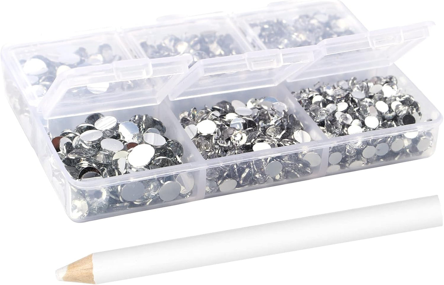 Multi Size 3mm 4mm 5mm Rhinestones Set for Nails Crafts Crystal Non Hotfix Rhinestones Nail Gems Rhinestone Round Flat Back Resin Rhinestone for Makeup Clothes Shoes Eyes Bottles Crafts