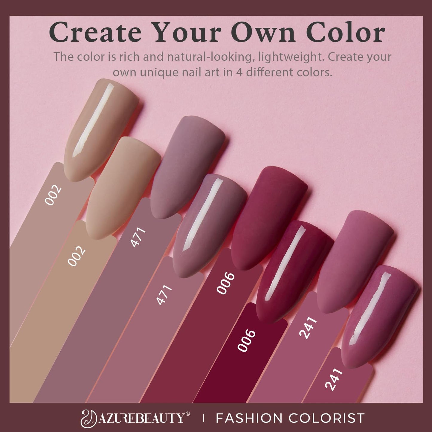 4 Colors Dip Nails Powder Kit, AZUREBEAUTY Fall Winter Brown Purple Dipping Powder Starter Set with Base & Top Coat Activator Recycling Tray for French Nail Art Manicure Salon DIY at Home