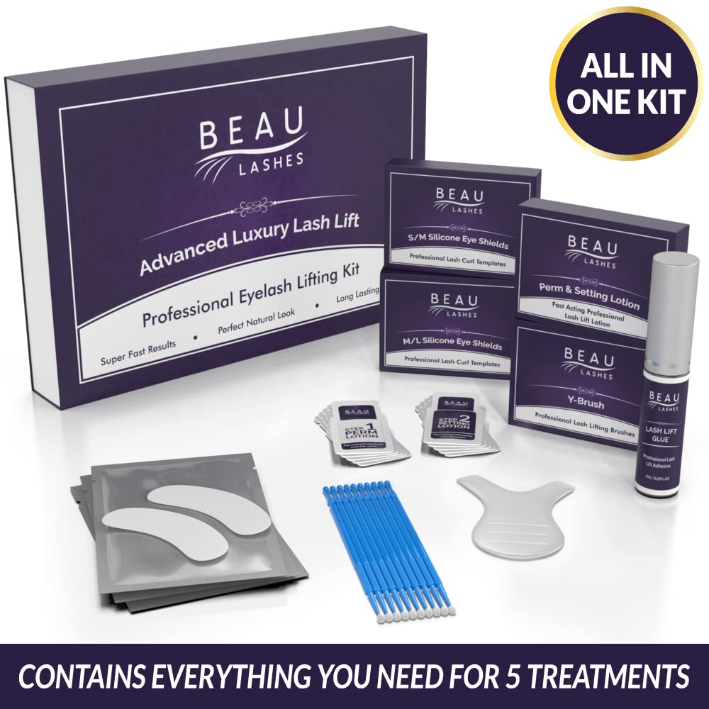 Lash Lift Kit For Professionals - For Perming, Curling and Lifting Eyelashes | Semi Permanent Salon Grade Supplies For Beauty Treatments | Includes Eye Shields, Pads and Accessories