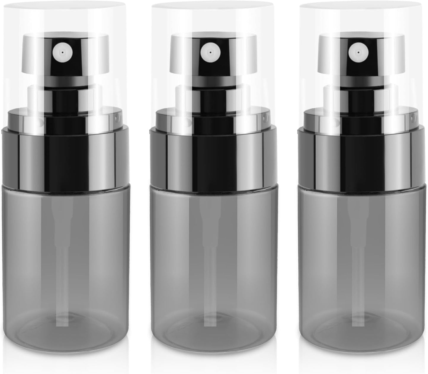 3Pack Small Spray Bottles, 1oz Black Plastic Fine Mist Mini Mister Bottles for Hair, Cleaning, Salons, Planting, Skin Care