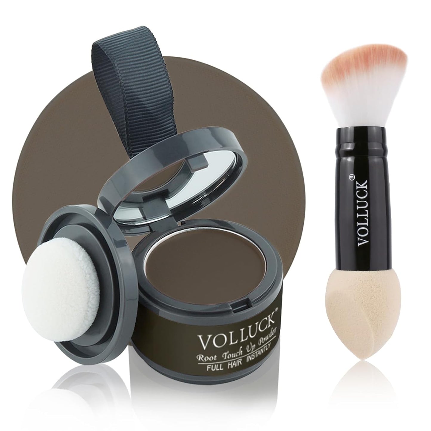 Root Touch Up Powder, Instantly Gray Root Cover Up Hairline Powder, Hair Concealer for Women and Men (A-Dark Brown, 2PC)