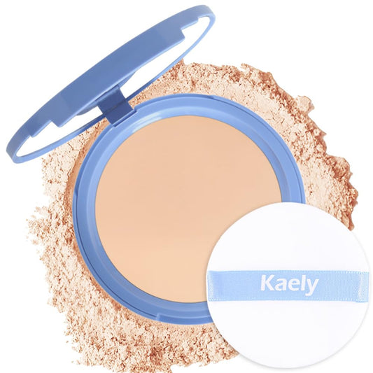 Kaely Oil Control Face Pressed Powder, Perfection Matte Compact Powder, Long Lasting Waterproof Finishing Powder Makeup, polvo compacto de maquillaje, Lightweight, Vegan, 120 Vanilla