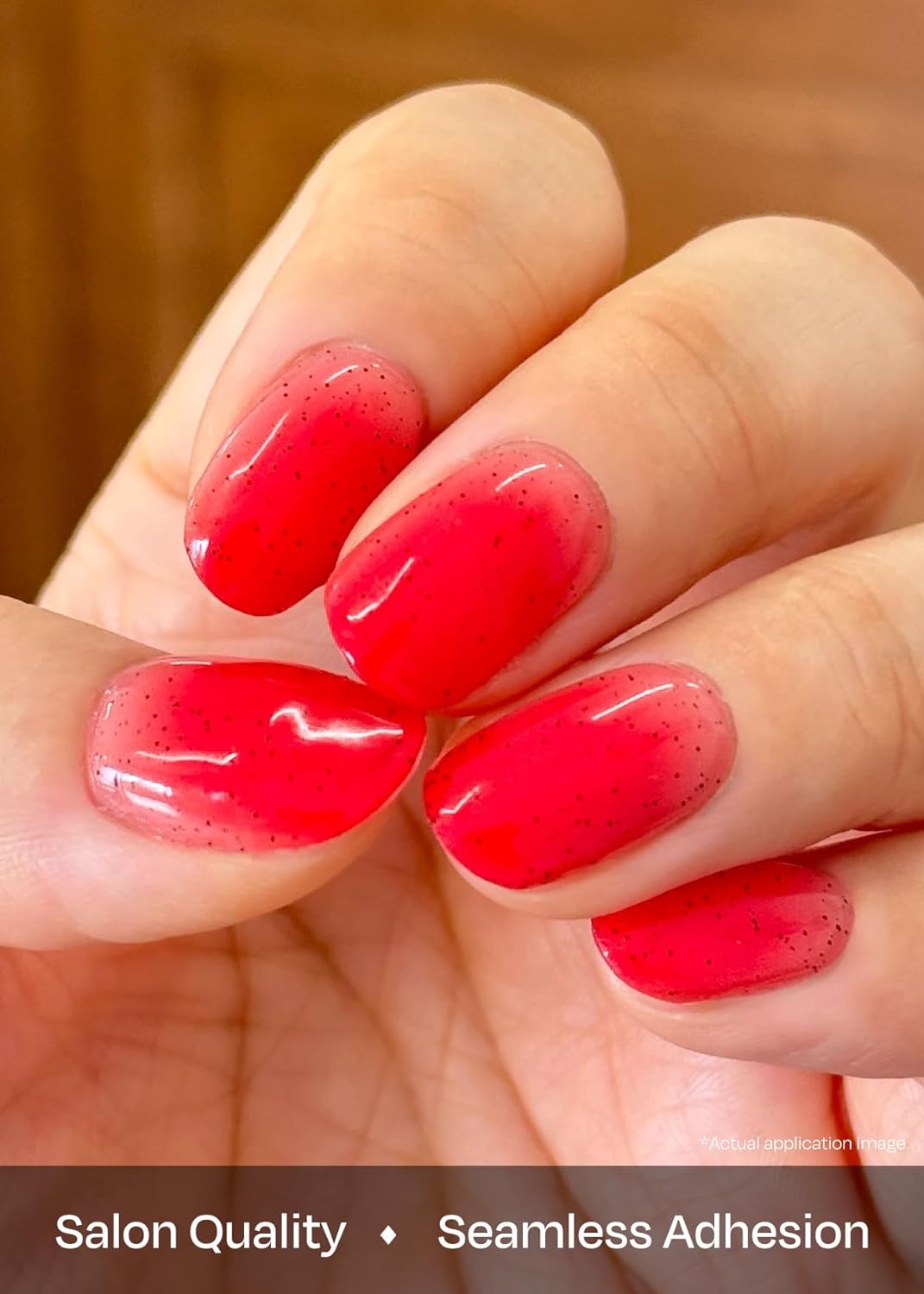 ohora Semi Cured Gel Nail Strips (N Jelly Berry) - Works with Any Lamps, Salon-Quality, Long Lasting, Easy to Apply & Remove - Includes 2 Prep Pads, Nail File & Wooden Stick