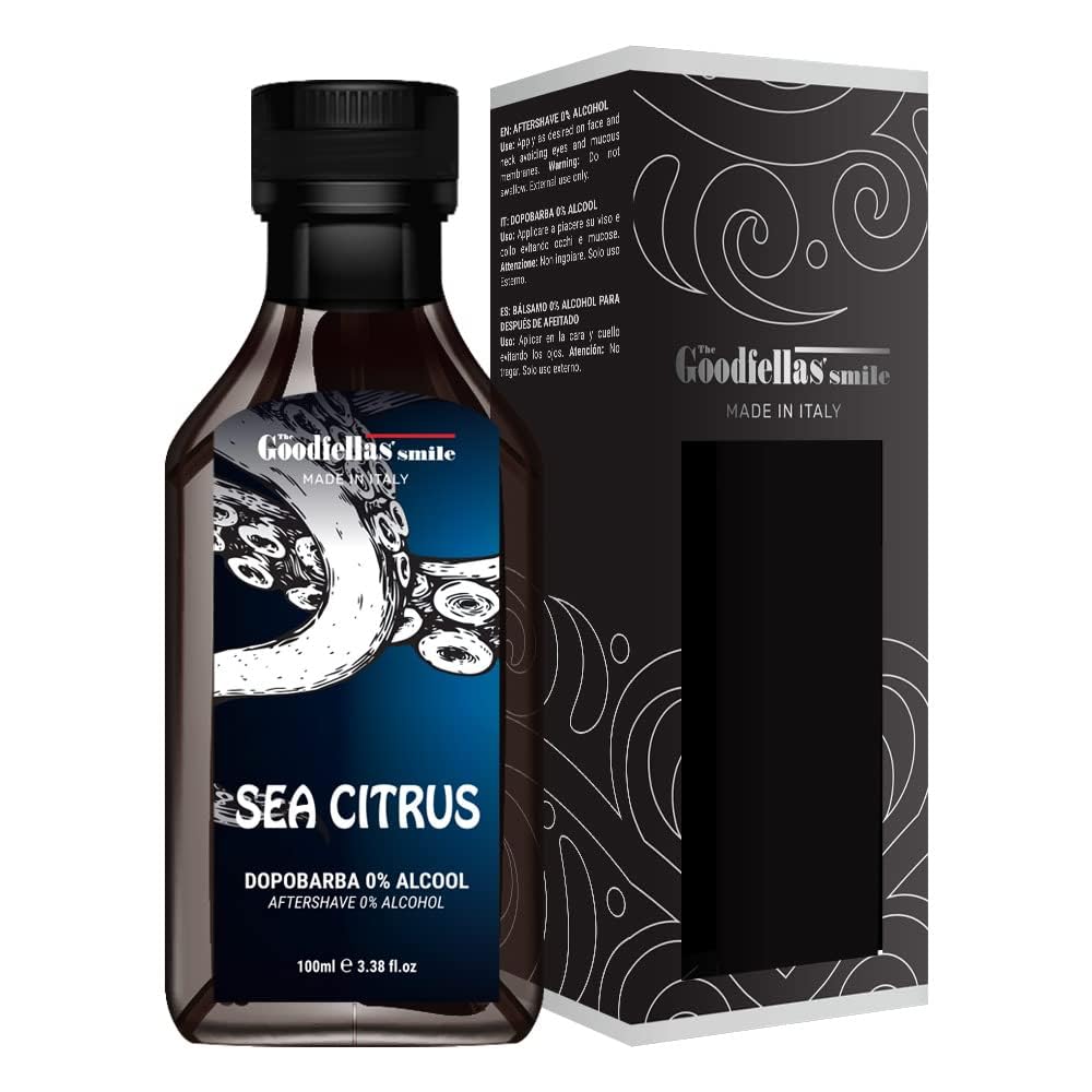 The Goodfellas' smile Soothing Alcohol-FreeAftershave Splash/Tonic, Made in Italy, 100 ml, 3.38 oz (SEA CITRUS/Sea Air with Lemon)