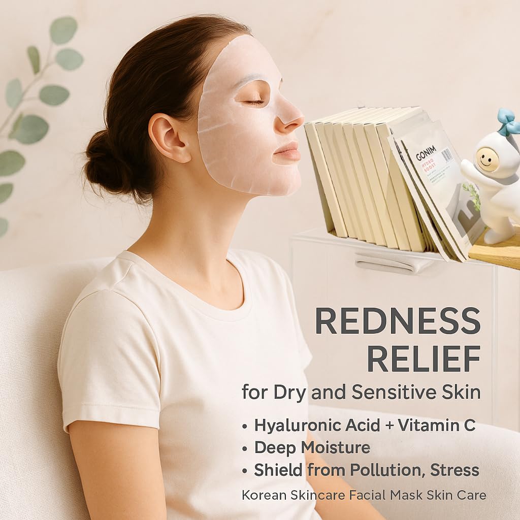 Face Mask Korean Skin Care with Hyaluronic Acid & Collagen Activation- Face Masks Skincare Hydration, Moisturizing Sheet Mask, Travel Essentials, Korean Face Mask 30ml x10 Sheets