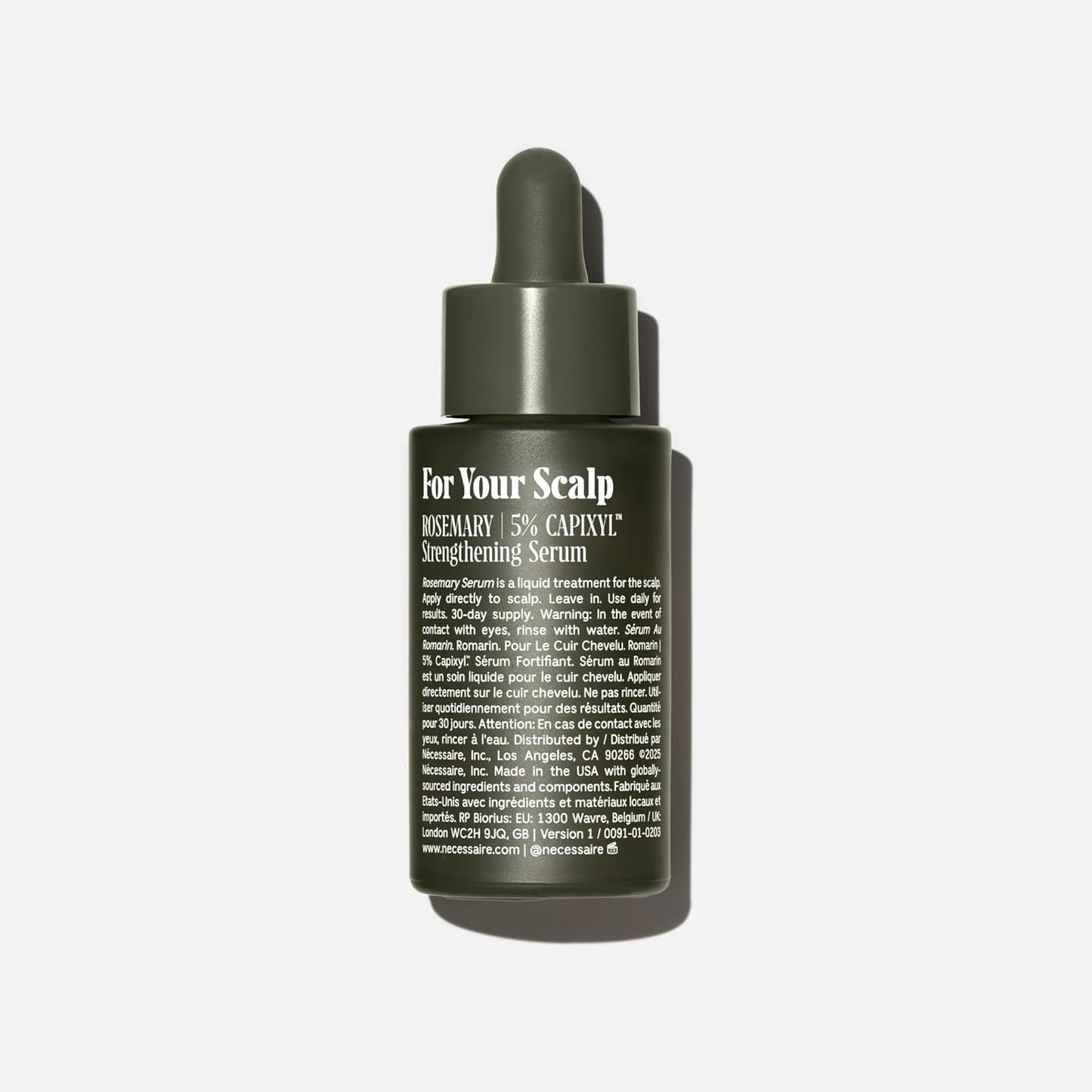 Nécessaire Rosemary Serum | For Denser, Fuller, Healthier Looking Hair Women & Men | 70% Rosemary Water, Oil, Extract + 5% Capixyl™| Good For Hair Thinning | Quick-Dry, No Residue | Vegan | 1 fl oz