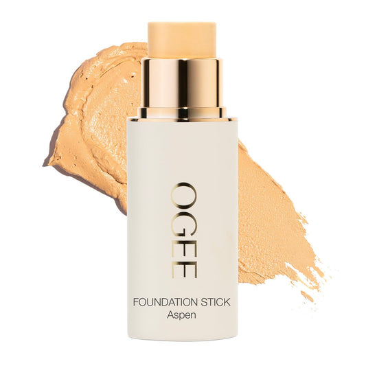 Ogee Sculpted Complexion Foundation Stick (Aspen 1.0W - Fair, Warm Undertones) Full Coverage Foundation Makeup - Instantly Balance & Even Complexion - 70% Organic Ingredients